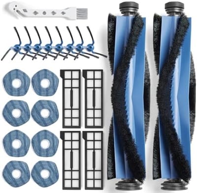 23 Stuks vervangende accessoires Geschikt voor Eufy X10 Pro Omni stofzuiger, accessoireset met 2 hoofdborstels, 4 filters, 8 reinigingsdoeken, 8 zijborstels, 1 reinigingsborstel