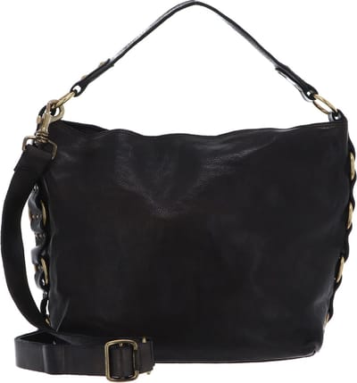 CAMPOMAGGI Leren Schoudertas Demetra Shoulder Bag Grigio Donkergrijs