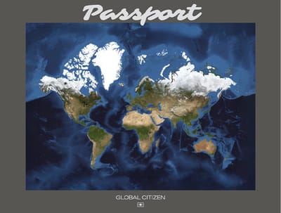 Wereldkaart 40 x 30 cm - Aluminium - Voelbaar 3D Reliëf - Donkergrijs - World map - Passport - Vintage - Retro - Muurdecoratie - Wanddecoratie