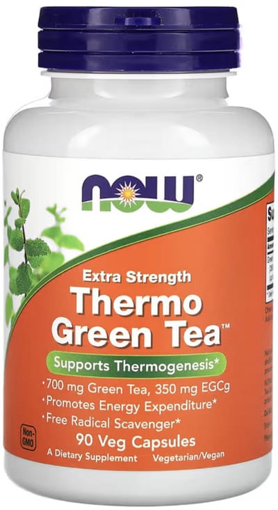 NOW Foods Thermo Green Tea 700 mg 90 Capsules – Groene Thee Extract & EGCg – Thermogenese – Vegan