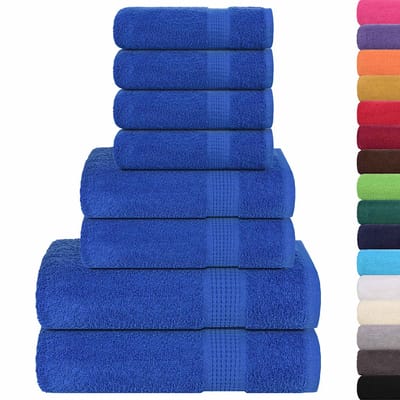 vidaXL - 8-delige - Handdoekenset - FROGN - 360 - g/m² - blauw