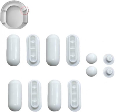 12 stuks - toiletbril bumper pads kit - bidet deksel bevestiging - push-in vervangende buffer spacer - anti-geluid kussen pad hoes - voor badkamer reparatie onderdelen - Toiletaccessoires - Badkameraccessoires - wit