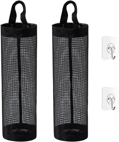Afvalzakhouders Set - Opberghouders Vuilniszakken - Ruimte Besparen - Opvouwbaar en Ademend - 2 Stuks - Zwart