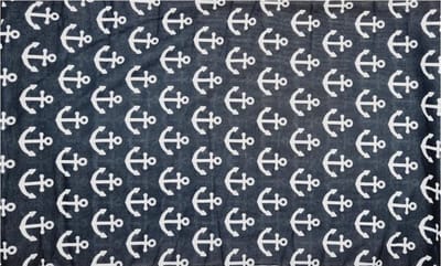 Haarsoires Haarband Multifunctioneel 45x25cm - Maritiem Patroon - Grijs Wit - Elastische Stof - Bandana Col Nekwarmer - Sport Outdoor Casual - Unisex