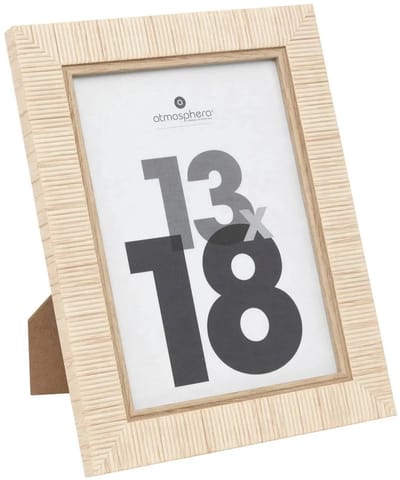 Atmosphera Fotolijstje Bali - voor 13 x 18 cm foto - beige - mdf/glas - ornament frame 17.5 x 22.5 cm - staand/hangend