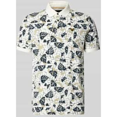 Slim fit poloshirt in all-over look