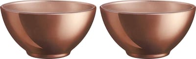 Luminarc Kommetjes/soepkommen/schaaltjes voor dessert/ontbijt - 2x - Glas - D13 x 6 cm - koper
