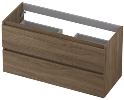 INK - Onderkast 2 Laden Greeploos met Houten Keerlijst - 1000x400x520 Mm - Zuiver Eiken