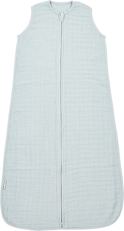 Meyco Baby Uni baby zomerslaapzak - pre-washed hydrofiel - grey blue - 110cm - 0.5 TOG