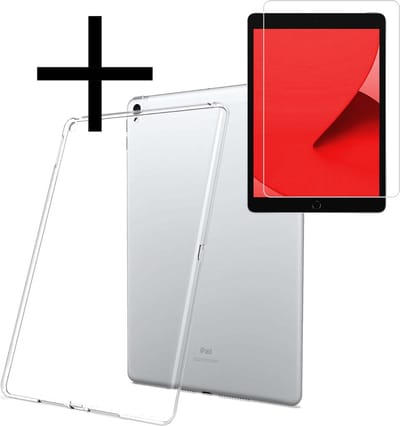 Hoes - Geschikt voor Apple iPad 7 (2019) - 10.2 inch - 7e Generatie - Met Screenprotector - Siliconen Backcover - Shockproof Case - Tablet Hoesje - Shockbestendige Back Cover - Transparant