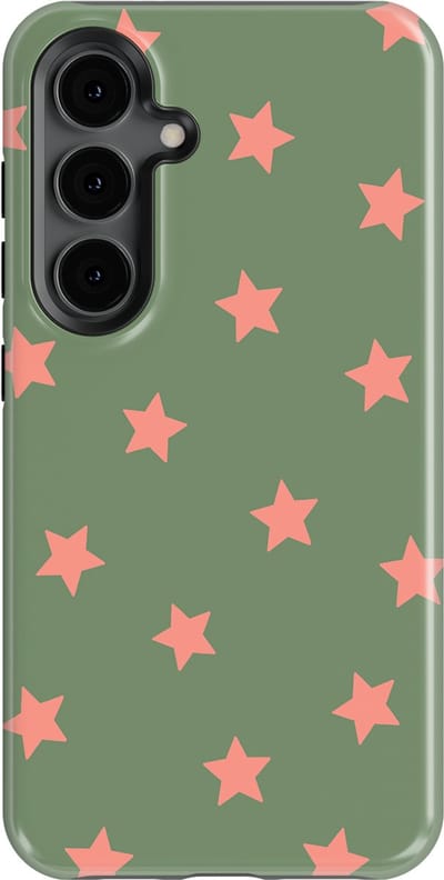 DripCase Hoesje Samsung Galaxy S24 | Sterren Design | Magnetisch Opladen | 2-in-1 Ontwerp | Stars Backcover Pink Moss