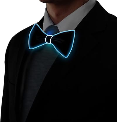 Daity 1-delig lichtgevende vlinderdas - LED-feestartikelen - verstelbare gloed - unisex feestaccessoires