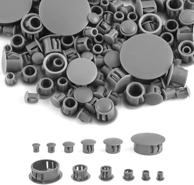 Plastic Gat Pluggen - Afdekdoppen Paneel - Gaten Afwerken - Verzonken Type - 155 Stuks - Grijs