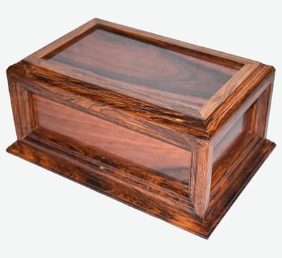 Houten Urn - As Urn Hout - As Bewaren - Handgemaakt Palissander - 11 x 7 x 5.5 inch - Natuurlijk
