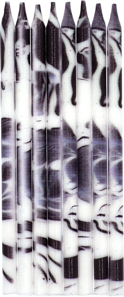 Folat - Kaarsjes marmer zwart 10 cm (24 stuks)