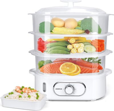 Aigostar Fitfoodie pro - Stoomkoker met Timer - BPA-vrij - 12 Liter - 3 Lagen - 900W - wit