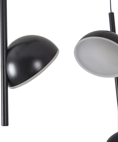 Hanglamp LED Modern Zwart Rond 6 Lichtpunt - Scaldare Galbiate