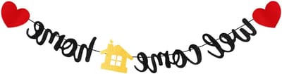 Feestelijke Welkom Thuis Banner, Glanzende Decoratie voor Thuiscoming en Familiethema's, Perfect voor Feestjes en Evenementen