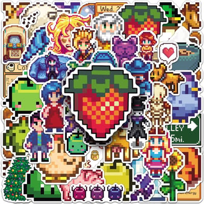 1050 Stuks Game Stardew Valley Sticker Cartoon Grappige Doodle Decal Kinder Speelgoed Cadeaus Voor Waterbeker Bagage Helm Fiets red