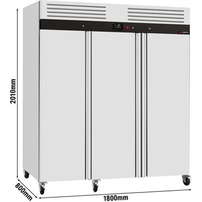 GGM Gastro Kühlschrank Edelstahl ECO - 1590 Liter - mit 3 Edelstahltüren - Innenseite der Tür aus Kunststoff