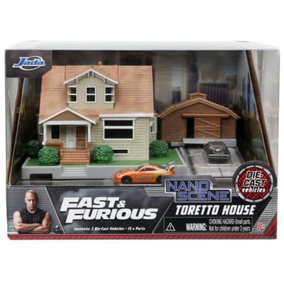Fast & Furious Nano Toretto House met 2 auto's Poppetjes en figuren