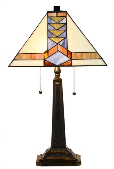 Tiffany Tafellamp Pyramide Inca - Art Deco Trade