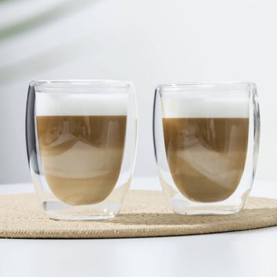 Dubbelwandige Koffieglazen - 350ml - Set van 2 - Cappuccino Glazen - Latte Macchiato Glazen