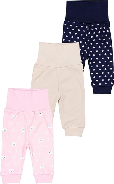 Babymeisjes Broekjes - Joggingbroekjes Baby - Comfortabel Spelen - 100% Katoen - 3 Stuks - Multicolor