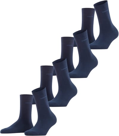 Esprit Solid 4-Pack huidvriendelijk slijtvast eenkleurig katoen multipack sokken dames blauw - maat 36-41