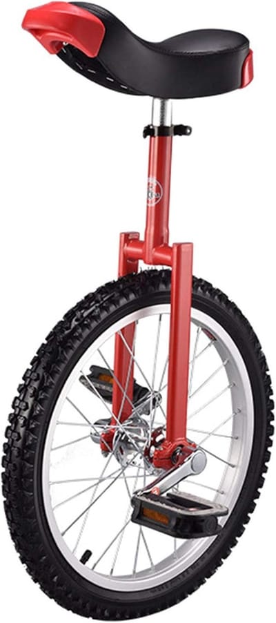Eenwieler voor Volwassenen - Balansfiets Oefenfiets - Outdoor Sport - Niet-slip Mountainbanden - 18 Inch Wiel - Rood