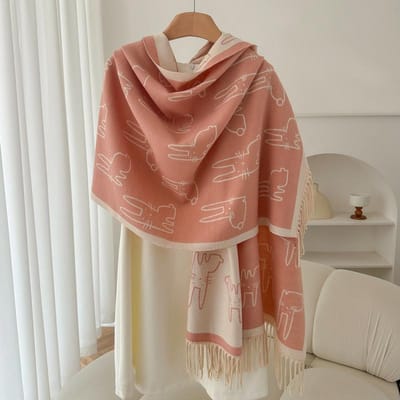 Luxe Merk Kasjmier Dames Konijn Sjaal Winter Warme Sjaal en Wrap Bandana Pashmina Vrouwelijke Foulard Vierkante Dikke Deken Poncho brown