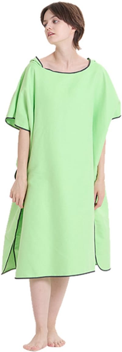 Strandbadjas - 90*110cm - badcape voor heren en dames - poncho handdoek - microvezel surfhanddoek - lange kapstok met capuchon - unisex - ideale handdoek voor het strand, surfen, surfen - effen cape met capuchon - absorberende en snel drogende cape