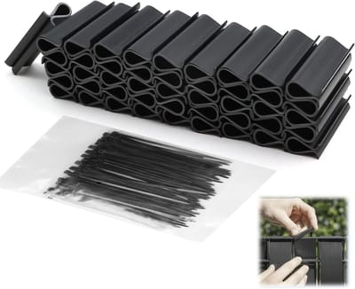 Privacy Strips Klemrails, Dubbele Stang Mathek, UV-bestendige PVC Clips voor Tuinafscheiding, 100 x 2.5 mm Kabelbinders voor Bevestiging van Tuinafscheiding