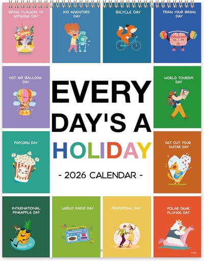 Verticale Wandkalender 2026 - Jaarkalender met Dagelijkse Vakantiedagen - Groot Formaat 20x33 Inch
