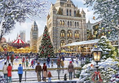 Bluebird Puzzle legpuzzel Skating Outside Natural History Museum - 2000 stukjes.