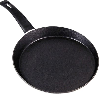 Pannenkoekenpan - Crepe pan Koekenpan - Pannenkoeken Bakken - Afgeronde Rand - 24 cm - Zwart