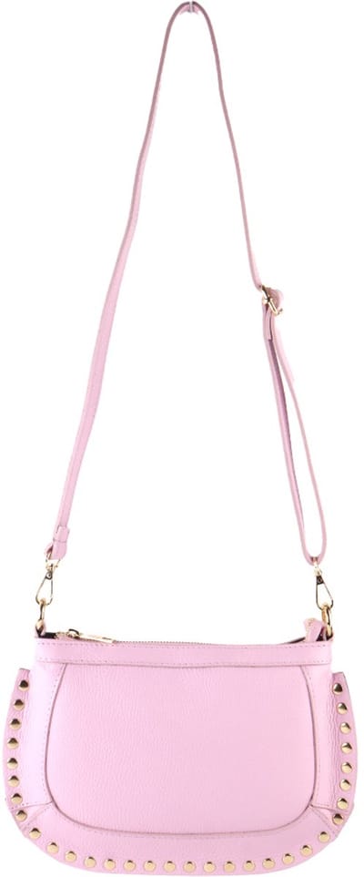 Giuliano lederen schoudertas Luma - Made in Italy - Dames - Zacht roze