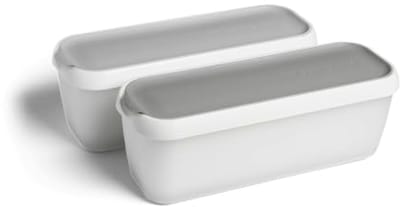Set van 2 IJs Containers 1L - BPA-vrij, Ruimtebesparende Bewaarpotten voor IJs