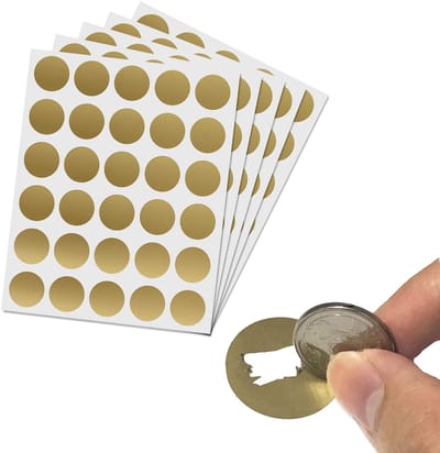 Dailygoods- Krasstickers 150 Stuks - Ronde Cirkel 25mm - Gouden