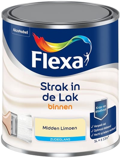 Flexa - Strak In De Lak Binnenlak Zijdeglans - Midden Limoen - Mengverf - 1 L