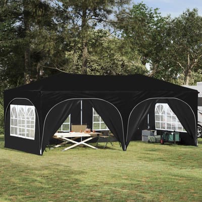 vidaXL - Pop-up - Feesttent - 575 - x - 288 - x - 245 - cm - Zwart - Oxford - Stof