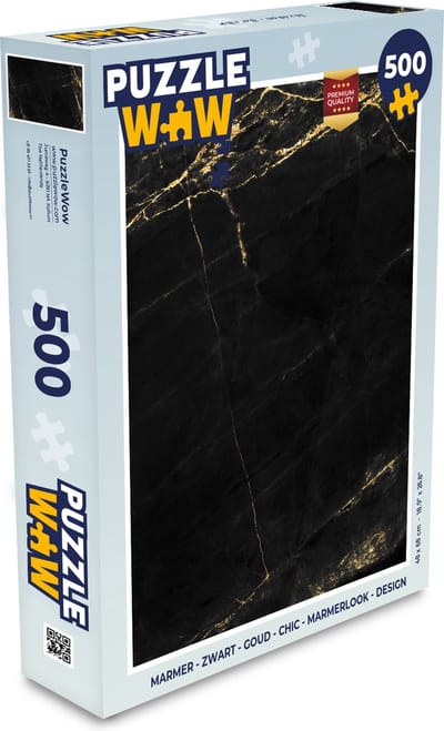 Puzzel Marmer look - Luxe - Zwart - Goud - Legpuzzel - Puzzel 500 stukjes