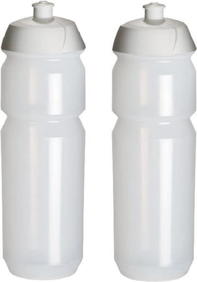 2 x Tacx Shiva Bidon - 750 ml - Transparant Drinkbus - Dop Transparant