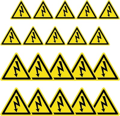 20 stuks weerbestendige waarschuwingsstickers voor elektriciteit - Veiligheidswaarschuwing - Elektrische spanning