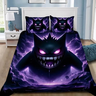 Dekbedovertrek Kussensloop Beddengoedset Cartoon Evil Gengars Volwassen Jongen Meisje Slaapkamerdecoratie Kinderen Cadeau Eenpersoons Tweepersoons Groot Formaat 210x210cm 3pcs