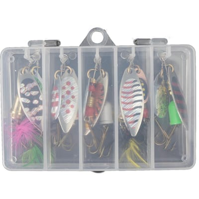 Spinner Lure Bait Long Cast Lepel Lures snoek Metalen Vislokmiddel Bas Harde Aas Met Haken gray