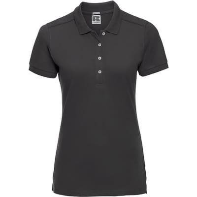 Russell Dames/Dames Stretch Fitted Poloshirt (Zwart)