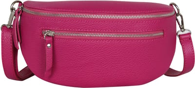 AmbraModa GLX2 - Heuptas buiktas crossbodytas, ideaal voor vakantie, reizen, uitgaan gemaakt van echt leer. Fuchsia