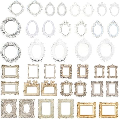 40 Stuks Vintage Kant Lijsten voor Scrapbooking - Holle Gegraveerde Fotolijsten voor DIY Projecten, Fotoalbums en Dagboeken