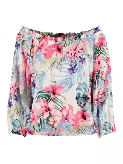 Zabaione - Dames blouse met bloemen Regular fit blouse - Wit